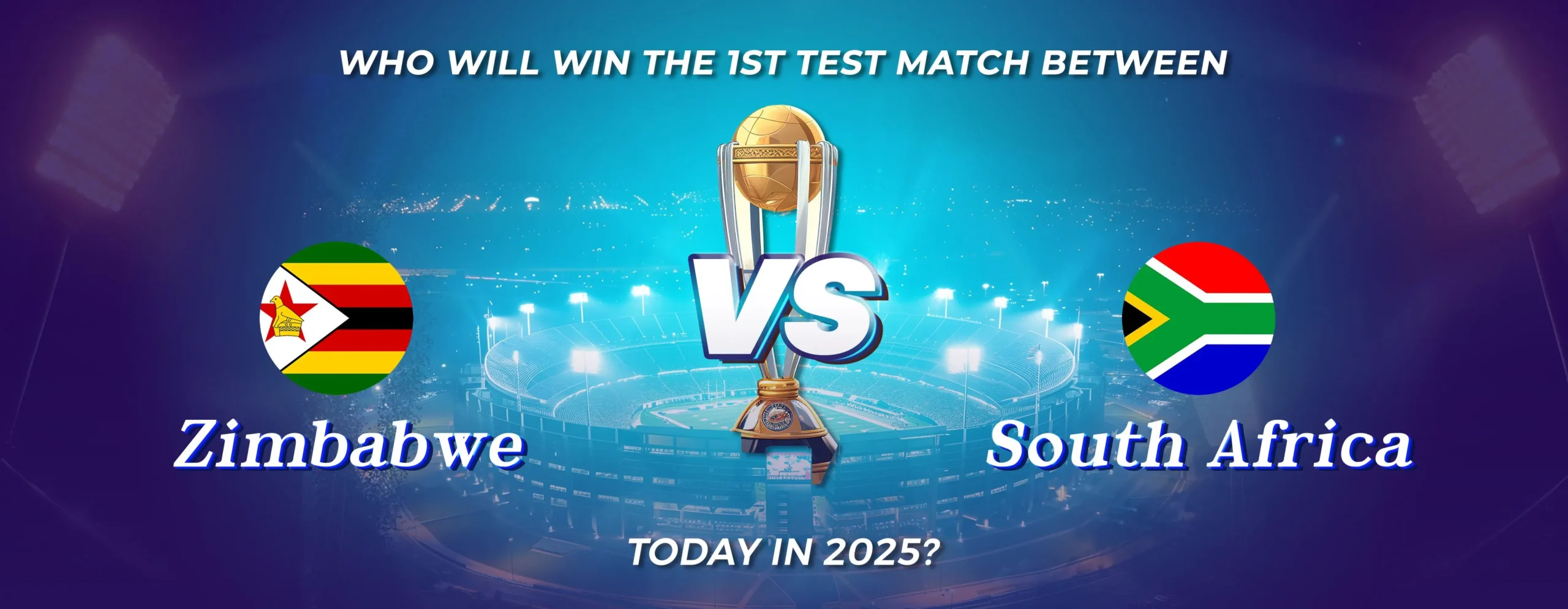 Who will win the 1st Test match between Zimbabwe and South Africa today in 2025?